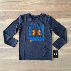 Boys blue under armour  logo long sleeve shirt size 7 nwt